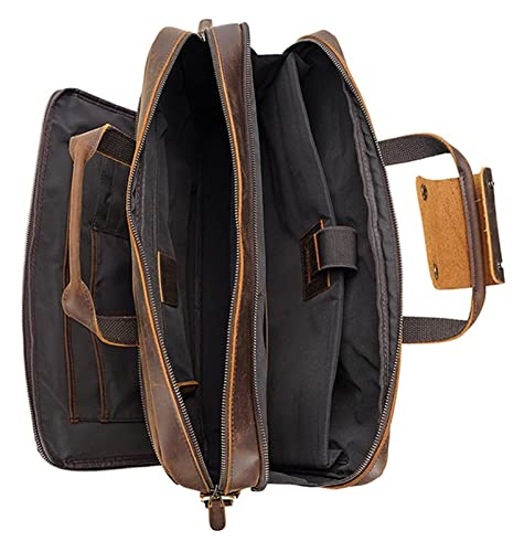 Sheenburphy Leather Business Travel Briefcase 17inch Laptop Bag Office Shoulder Messenger Bag Large Handbag