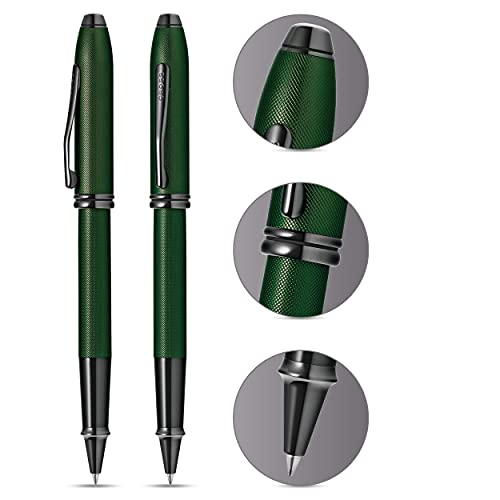 Cross Townsend PVD Micro-knurl Rollerball Pen - Matte Green