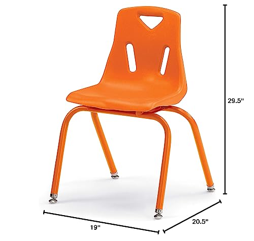 Jonti-Craft Berries 8126JC1114 Stacking Chair with Powder-Coated Legs, 16" Height, Orange