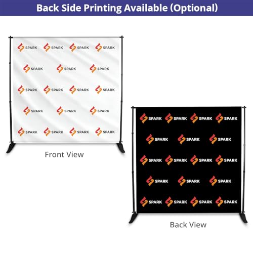 BannerBuzz Adjustable Banner Stand with Carrying Bag, Step and Repeat Backdrop Stand for Photo Booths, Trade Shows, Birthday Parties, Studios, Weddings, Special Events (Hardware Only, 10' W 8'H)