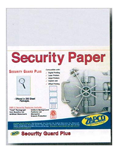 Laser Print Security Paper w Hidden "Unauthorized" Pantograph (SGP-22), BondOff-White 24-lb, 8.5" x 11" - 1000 Sheets