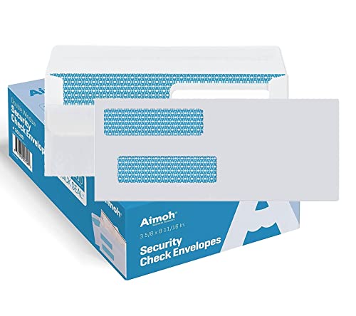 Aimoh#8 Security Envelopes Business Envelopes Double Window Flip&Seal 2500