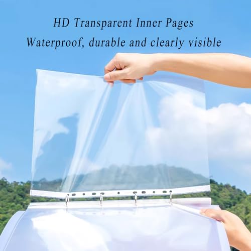 2 Pcs Document Display Book, A3 File Folder Presentation Project Folder Individuals Documents with Clear Pockets/10 Pages
