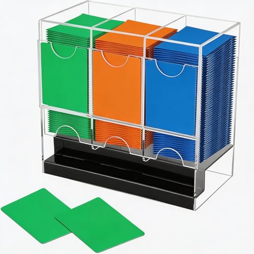 APGLSXY Portable Clear Card Organizers Box with Easy Operations Designs Card Dispenser