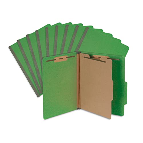 Blue Summit Supplies 10 Green Classification Folders, 1 Divider, Letter