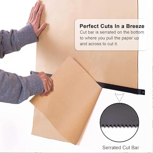 LNNW Kraft Paper Dispenser Wall Mount Wrapping Paper Holder/Note Paper Roll Bracket, for Daily Menu/Grocery List/Kids Drawing Decorative Message Boards for Wall(Style 2,39.3in Wide)