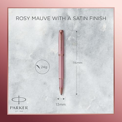 Parker IM Rollerball Pen | Finishing Touch Collection | Mauve Finish | Medium Point with Black Ink Refill | Gift Box