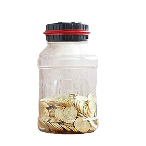 PGNEX Digital Piggy Bank Counter, Automatic UK Coin Counting Jar Money Box for Kids and Adult, Safe Money Bank Coin Saving Pot Container with Display(White-Dinosaur Doodle4)