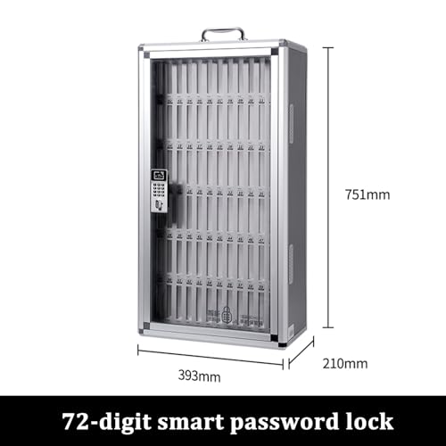 Classroom Office Cell Phone Locker Cabinet,12/24/36/48/60 Slot Aluminum Alloy Clear Pocket Chart Cell Phones Storage Cabinet,Wall-Mounted Mobile Phone Safe Deposit Box with Safety Lock & Handle