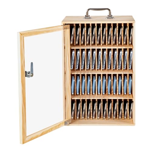 Apexonix Cell Phone Storage Holder Wooden Cell Phone Locker Storage Cabinet Classroom Pocket Chart for Office onference Rooms (48 Slots)