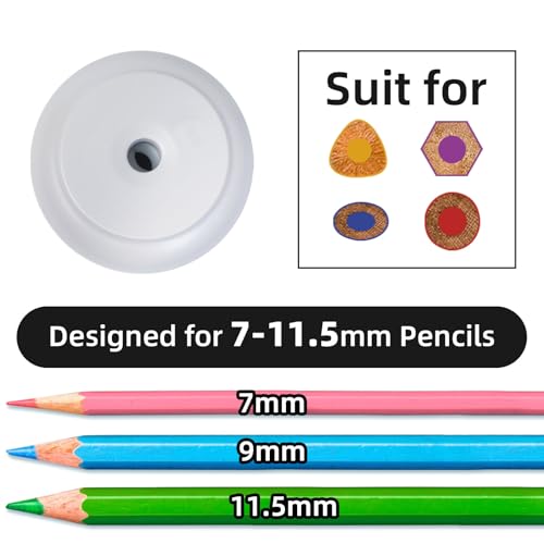 Automatic Electric Pencil Sharpener for 7-11.5mm Pencil 3 Sharpening Settings Auto Stop Rechargeable Sharpener Automatic Ejection