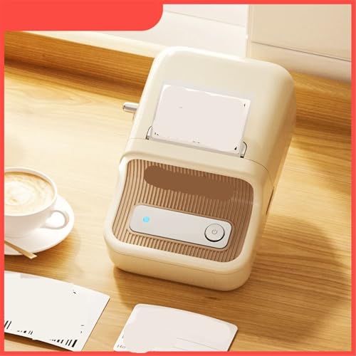 TECJHJZ Label Printer, Portable Thermal Printer Wireless Sticker Printer with Self-Adhesive Labels for Barcodes, Clothing, Jewelry(White)