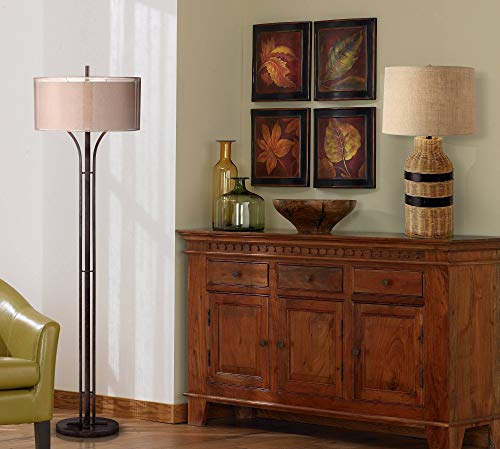 Franklin Iron Works Tristan 64" Tall Rustic Modern Bronze Floor Lamp