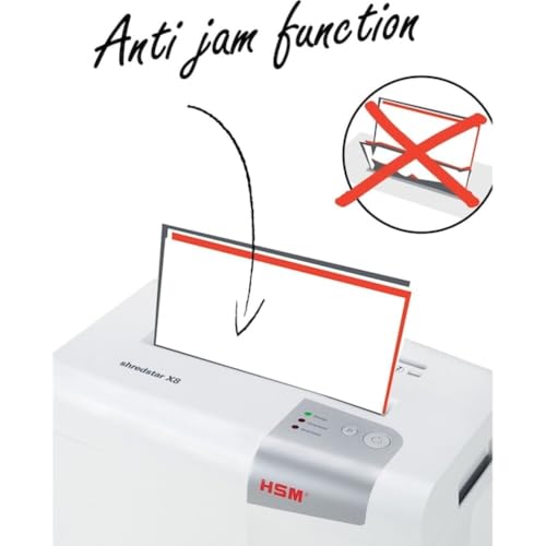 HSM shredstar X8, 8-Sheet, Cross-Cut, 4.8-Gallon Capacity Paper Shredder with Separate CD Slot, White | HSM1044W