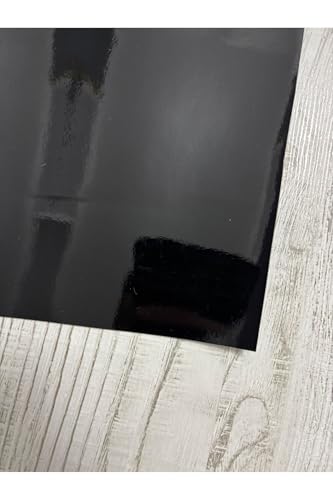 SODEF Self-Adhesive Faux Leather Sheet 48x100 cm for Surfaces - Decorative & Repair - Black Patent - Black Patent