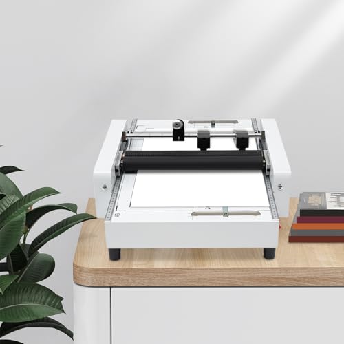 Booklet Maker A3 Paper Folding Binding Machine, MAX 11.7"×16.5" Paper Folder Stapler Machine, 2 in 1 Multifunctional Automatic Book Maker Stapling Machine for Schools Print Stores Offices Factory