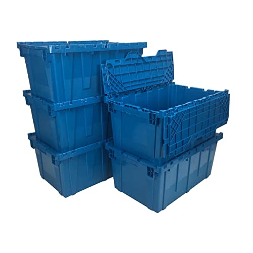 UBMOVE Storage Plastic Tote Crate, 27"x16.9"x12.5", 5 Pack