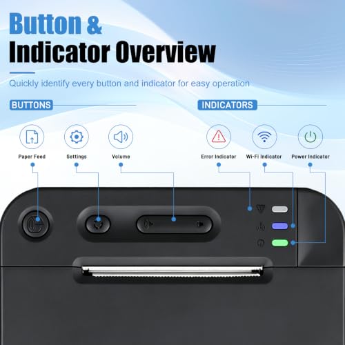 MR.BOSS 2" 1/4 Cloud Thermal Receipt Printer for iOS Sharepay iPOS Software Cash Register Printer iPad iPhone WiFi USB Bluetooth Connection for Supermarket Restaurant Retail