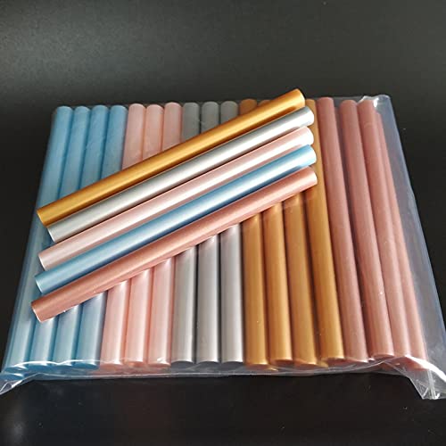 ZTBH Hot Melt Glue Sticks 50 Pcs Pearl Luster Hot Melt Glue Stick, Adhesive Use with Glue Gun Melt Glue Stick (Diameter : 7mmx100mm, Length : Cherry Powder)
