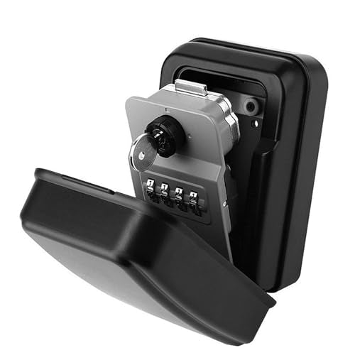 Upgraded Wall Mount Safe Box with 4 Digit Combination and Backup for Secure Weatherproof Storage of Keys and Valuables Weather Storage