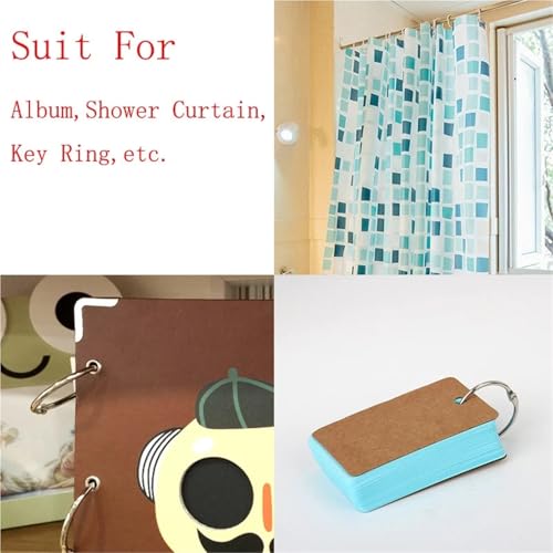 Notebook Rings 70pcs Loose-Leaf Book Binder Rings Keychain Album Craft Photo Circle Clips for Book Binding(20mm)