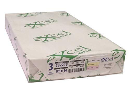 Excel One™ Carbonless 3-Part Forward Paper (White/Canary/Pink), 8.5" x 14" (232215) - One (1) Ream (167 Sets)