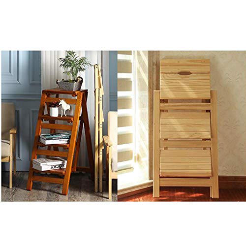 LWJQRSP Kitchen Step Stools Step Stools Folding Step Stool for Adult, 2 Stepladders for 378lbs, Wooden Step Stools for Home/Office, Wide Pedal