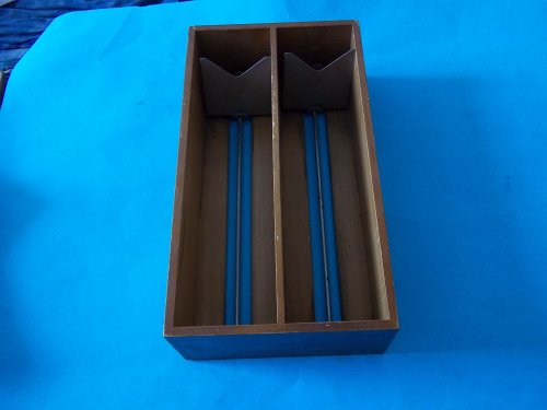 Gaylord Bros. Wooden Library Card Catalogue Drawer Index File With Pressure Release Lever End Stop