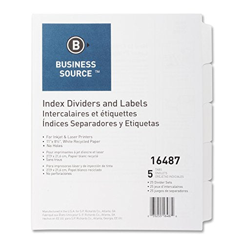 Bus. Source Customize Laser Index Labels w/o Holes