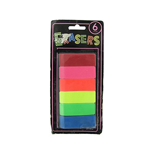 STERLING Neon Kids Children Correction Rubber Erasers Pack of 24