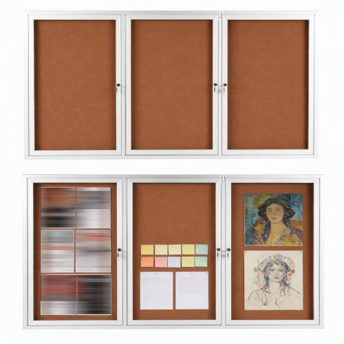 Weatherproof Enclosed Bulletin Board with Aluminum Frame and Glass Locking