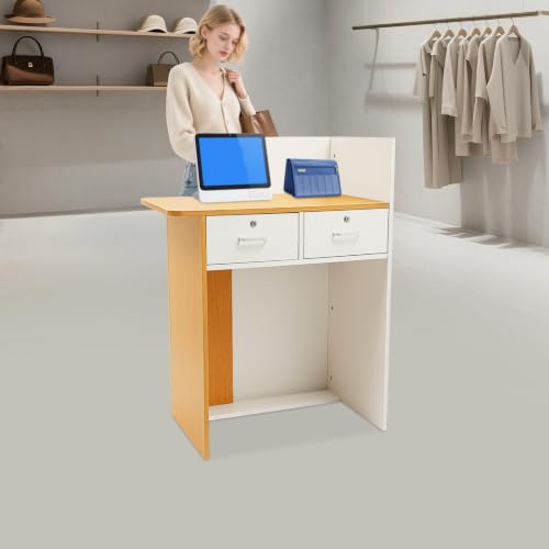 Reception Desk Small Front Desk Modern Reception Table with LED Light