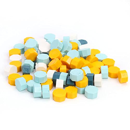 MLLXUXANCC 100pcs Retro Octagon Wax Seal Beans Stamp Beads for DIY Vintage Craft Wedding Envelope Wax Seal Ancient Sealing Wax Stamp Making
