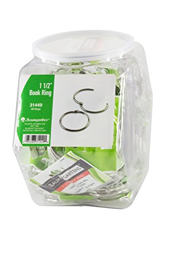 Baumgartens Binder Rings in Hexagonal Tub - 1.5 Inch Metal Rings for Securely Binding, Organizing, and Crafting at Home, Office, and Classroom | 3/pk (Pack of 48)