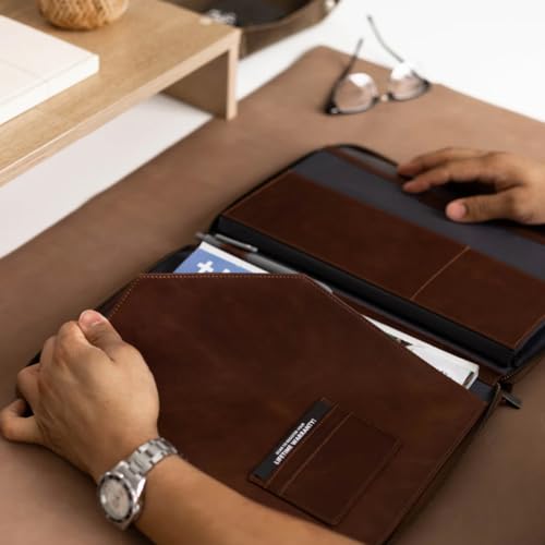 Bullstrap Premium Handcrafted Leather MacBook Sleeve | Extra Thin & Handmade Leather MacBook Case w/Internal Pockets for Documents & Card Slots | Extra Durable & Unique Two-Tone Patina | Terra