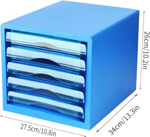 HSTBLEOO Flat File Cabinet With 4 Drawers, Portable Desktop Cabinet Organizer For Home Office Decor, A4 Document Storage Box For Filing &(B)