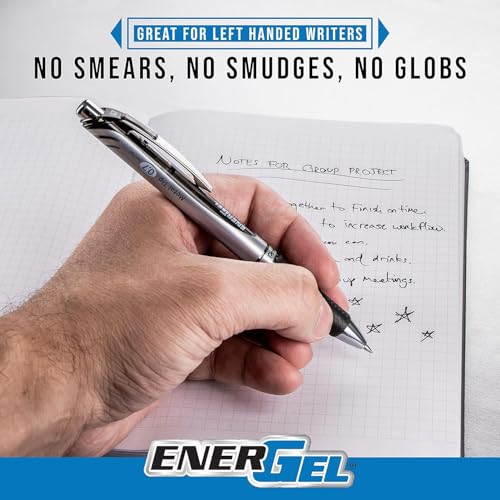 Pentel Energel RTX Retractable Liquid Gel Pen, 0.7mm, Metal Tip, Pack of 24