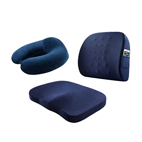 NCRD Memory Foam Seat/Chair Cushion for Relieves Back, Sciatica Pain，Tailbone Pain,Coccyx, Degenerating Disc, Prostate Cushion, Hip Shaping,Multifunction Comfortable Breathable Non-Slip Cushion