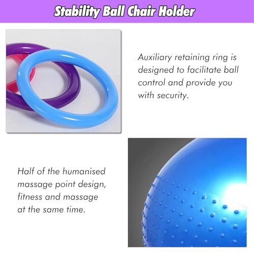 SRNSAEB Core Ball Chair for Your Office with Replacement Ball, Workout Ball Home Gym/Balance Ball Desk Chairs for Adults, to Fitness Yoga Pregnancy(Purple,65cm(25 3/5in))