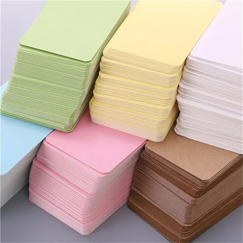 Blank Kraft Paper Business Card 1000/500/200PCS Color Kraft Paper Card Retro Double Sided Word DIY Postcard Gift Greeting Invitation Note Message(Green,1000pcs)