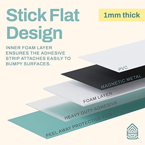 Home Intuition Self Stick Flexible Steel Metal Tape Roll for Magnets, 1.4" x 40 Feet