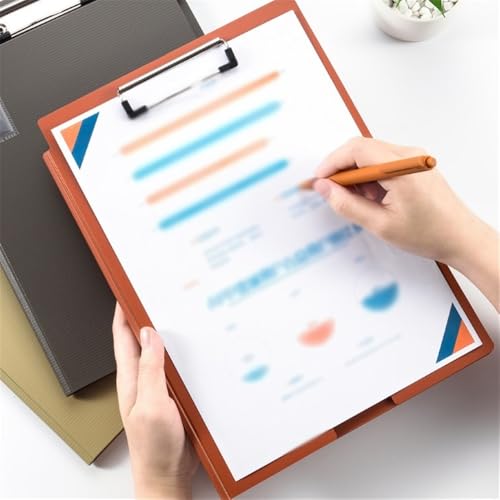 Filing Envelopes 2 Pcs Single Clip A4 Folder with Internal Pockets Multi-Purpose Writing Pad for Data Contract Papers Storage Plastic Folders