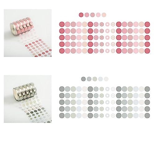 OISNGWNG 10Roll Color Dots Washi Tape PET Decorative Adhesive DIY Scrapbooking Sticker Label