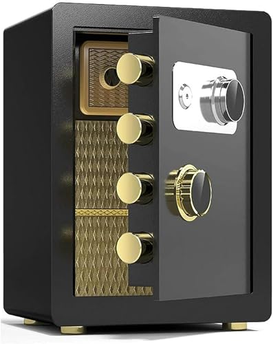 YHdtUO strongbox Safes Office,Steel Fireproof,Watertight and Anti-Theft,Hotel Financial Cash File Cabinet,Black-45x38x32cm