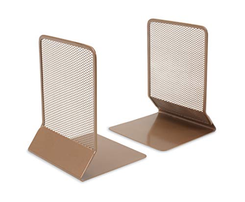 OSCO Rosegold Wiremesh Bookends | 1 Pair | Two Bookends | Shelves & Bookcases | H17.5 x W12.5 x D13 cm |