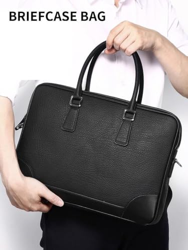 AWMGPDDBTO Briefcases for Men Leather Briefcase for 15in Laptop