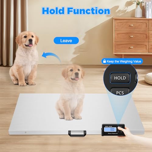 40'' x 20'' Large Livestock Vet Scale, 1100 Lbs Heavy Duty Digital Livestock Platform Scale Stainless Steel Platform Electronic Postal Shipping Scale for Vet Animal Pet Cat Dog Cattle