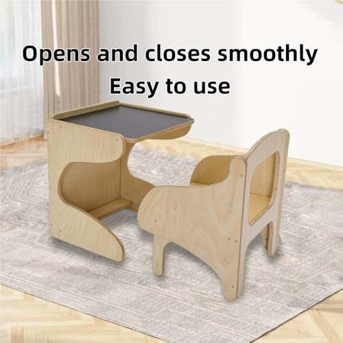 Zhwhlcynh School Desk, Small Desk with Chair, Wood Homeschool Desk, Combinable Storage Table and Chairs, Small Art Table for Living Room, Dining Room, Study, Classroom
