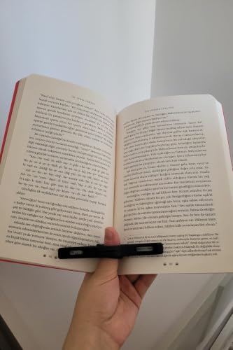Book Reading Page Holder Ring, Ergonomic Plastic Thumb Page Holder for Hands-Free Reading, Black, 4.7 inches