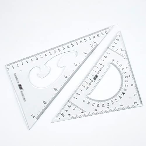 Muteiki Math Geometry Kit Combination Plotter Set,Portable Precision Geometry Protractor Drawing Tools with Cloth Bag for Student